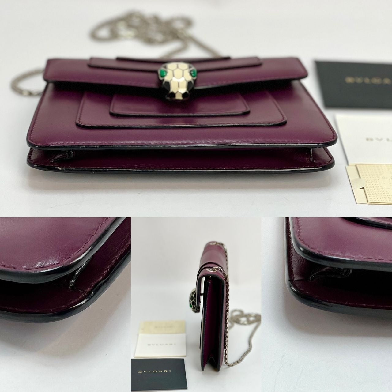 Bvlgari Calfskin Small Serpenti Forever Snake Plum Crossbody Bag