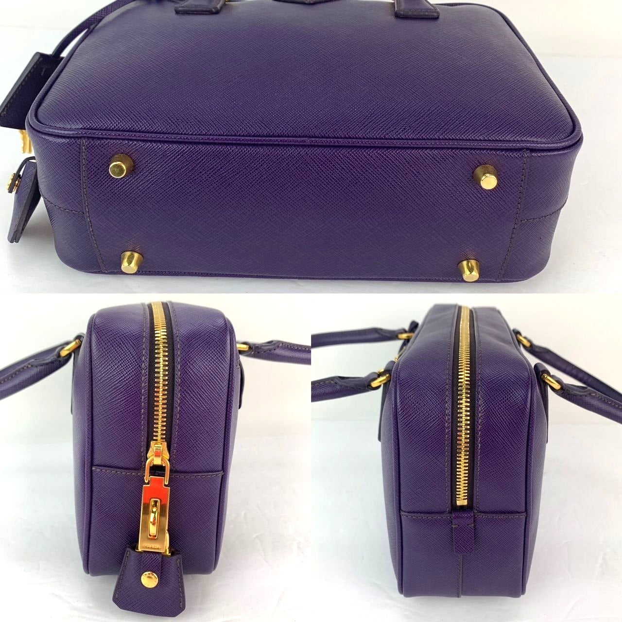 Prada Saffiano Leather Lux Small Top Handle Viola Purple Handbag