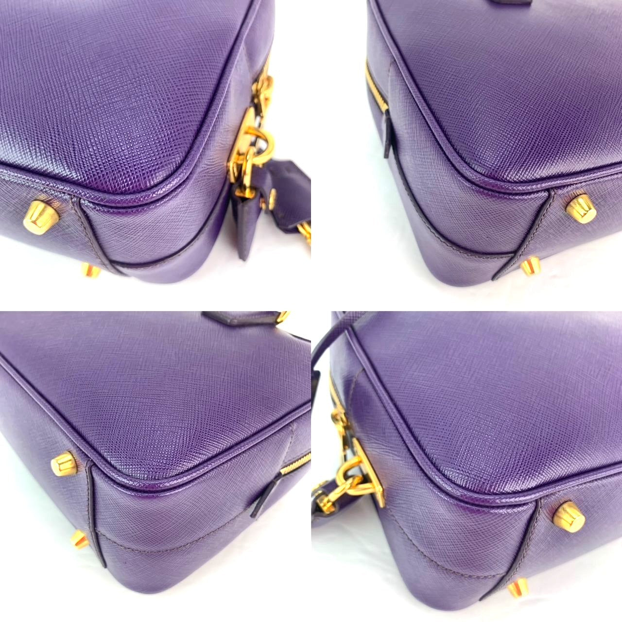 Prada Saffiano Leather Lux Small Top Handle Viola Purple Handbag