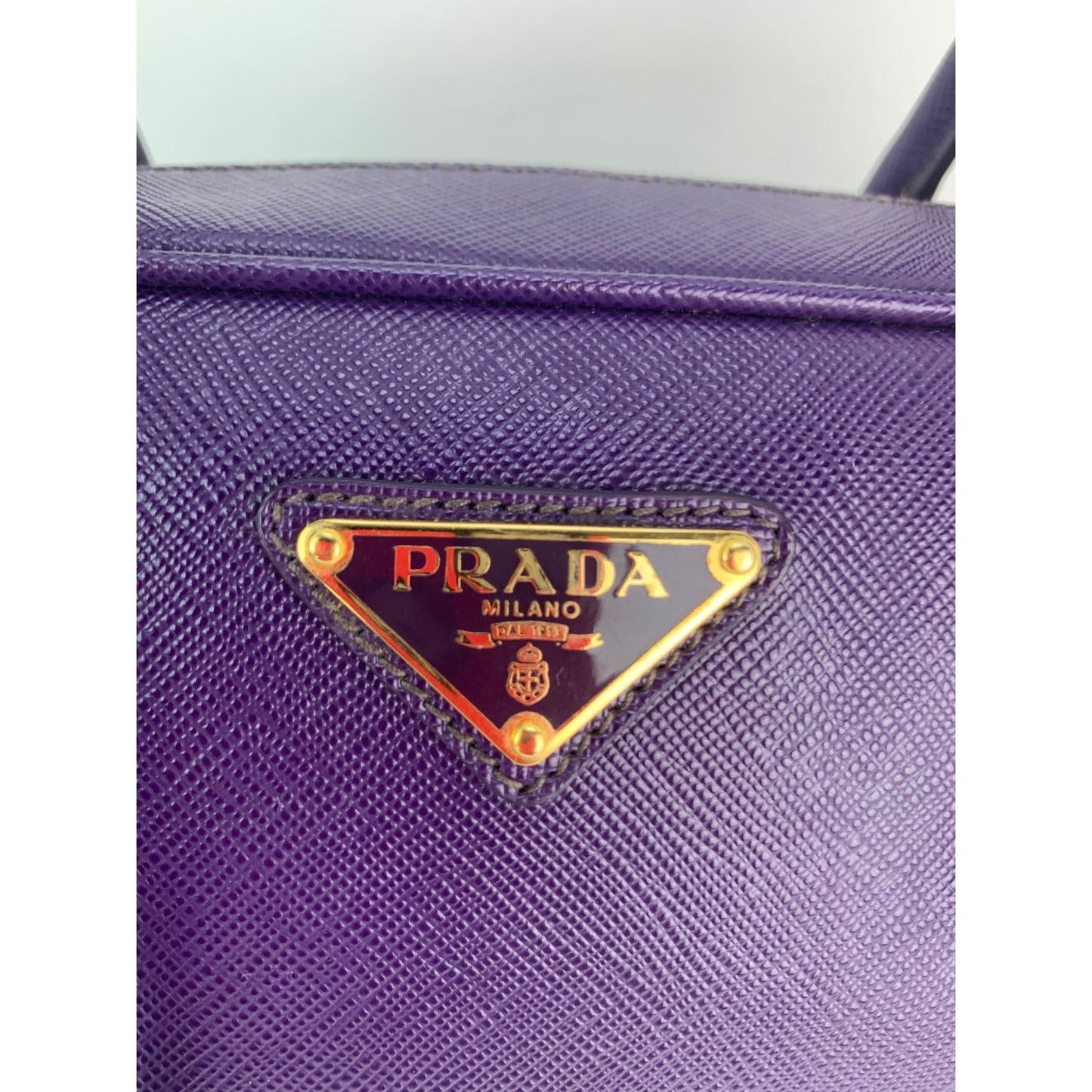 Prada Saffiano Leather Lux Small Top Handle Viola Purple Handbag