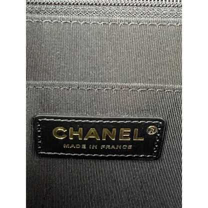Chanel Calfskin Quilted Strap into Flap Black Burgundy Shoulder Bag