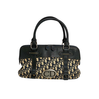 CHRISTIAN DIOR Monogram Trotter CD Blue Canvas Hand Bag