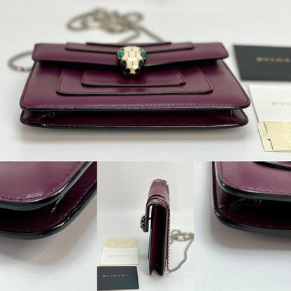 Bvlgari Calfskin Small Serpenti Forever Snake Plum Crossbody Bag