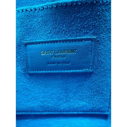 Saint Laurent Sac De Jour Blue Leather Crossbody Hand Bag
