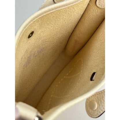 Hermes Taurillon Clemence evelyne TPM Nata White Crossbody Bag